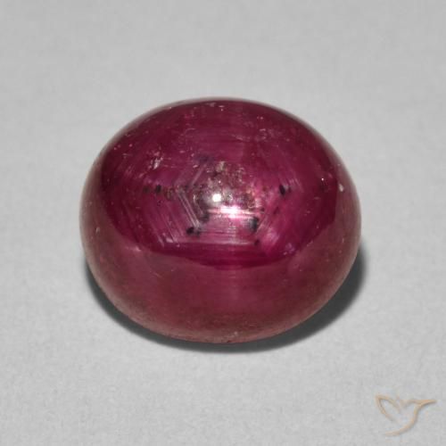 4.60ct طبيعي قرمزى غامق ياقوت نجمة, بيضوي, غير شفاف