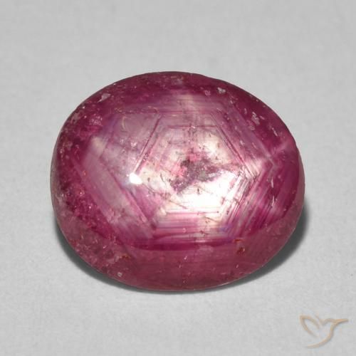 3.51ct طبيعي أحمر متوسط ياقوت نجمة, بيضوي, غير شفاف