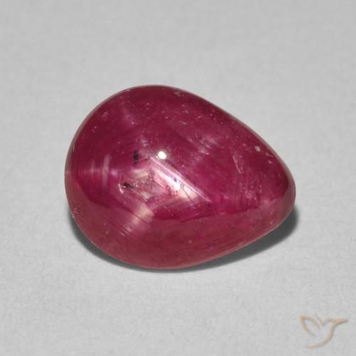 2.84ct طبيعي أحمر متوسط ياقوت نجمة, شكل الكمثرى, غير شفاف