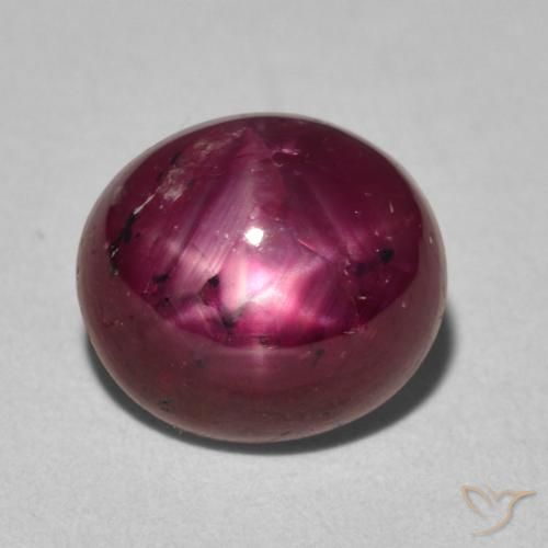 4.58ct طبيعي أحمر متوسط ياقوت نجمة, بيضوي, غير شفاف