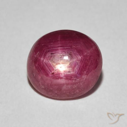 3.31ct طبيعي أحمر متوسط ياقوت نجمة, بيضوي, غير شفاف