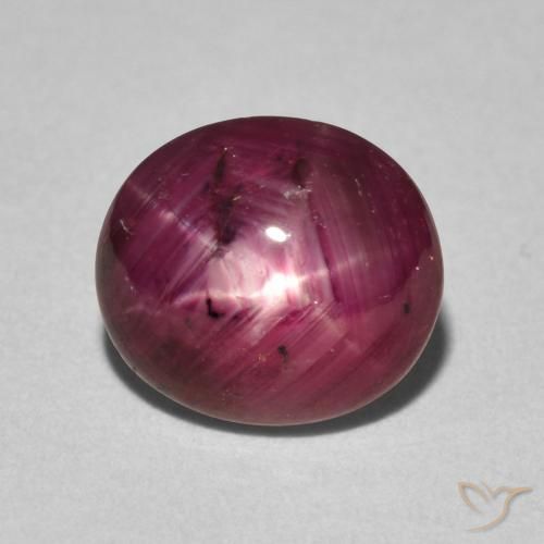 4.12ct طبيعي أحمر النبيذ ياقوت نجمة, بيضوي, غير شفاف