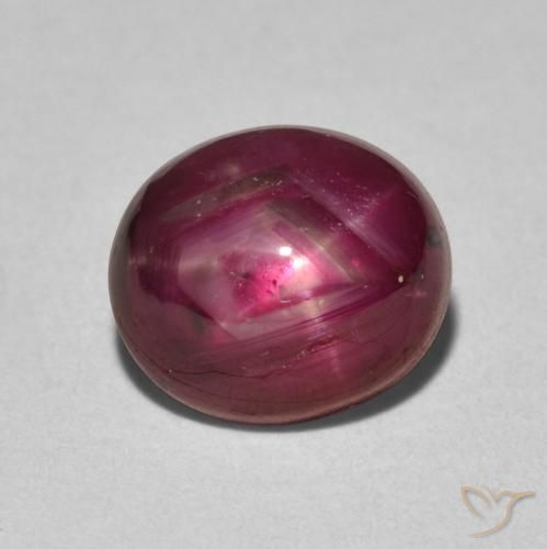 4.41ct طبيعي أحمر متوسط ياقوت نجمة, بيضوي, غير شفاف