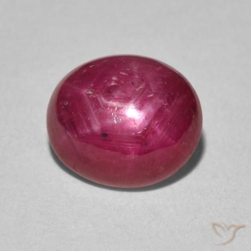 3.59ct طبيعي قرمزى غامق ياقوت نجمة, بيضوي, غير شفاف