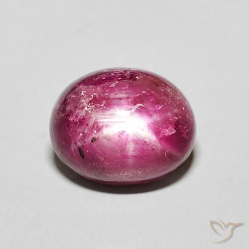 5.18ct طبيعي أحمر وردى ياقوت نجمة, بيضوي, غير شفاف