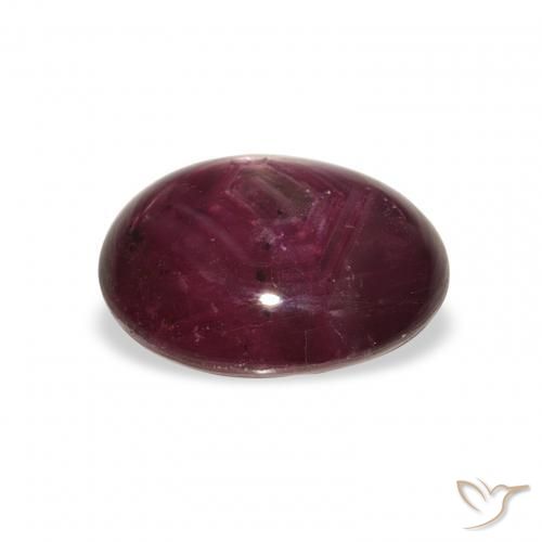 ياقوت نجمة Medium Dark-Purple طبيعي، بيضوي، 5.69 قيراط، غير شفاف