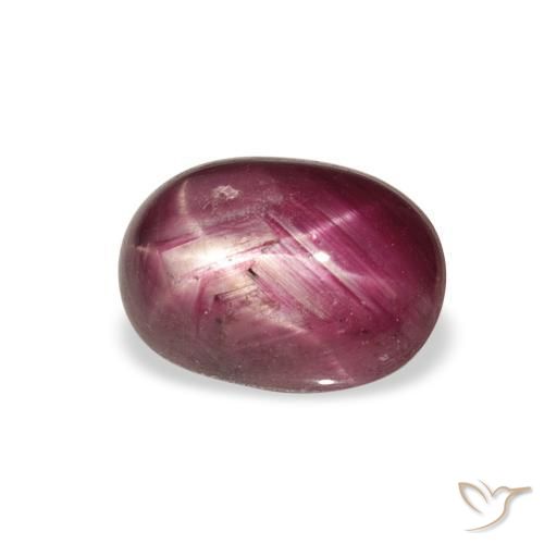 ياقوت نجمة Medium Dark Reddish-Purple طبيعي، بيضوي، 4.27 قيراط، غير شفاف