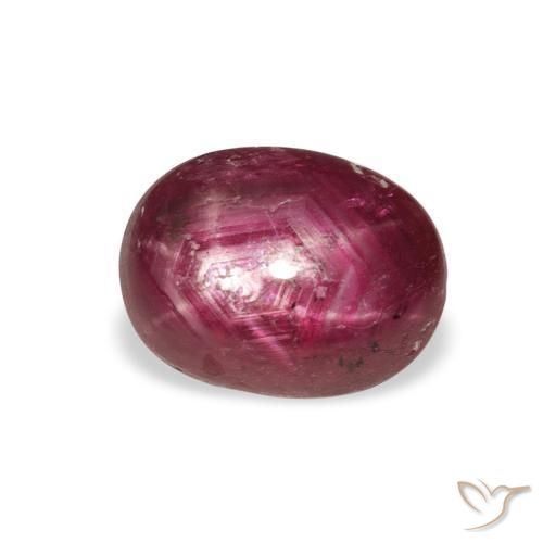 ياقوت نجمة Medium Dark Reddish-Purple طبيعي، بيضوي، 4.26 قيراط، غير شفاف