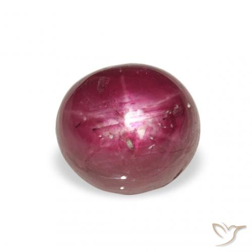 3.37ct طبيعي وردى-ماجنتى ياقوت نجمة, بيضوي, غير شفاف