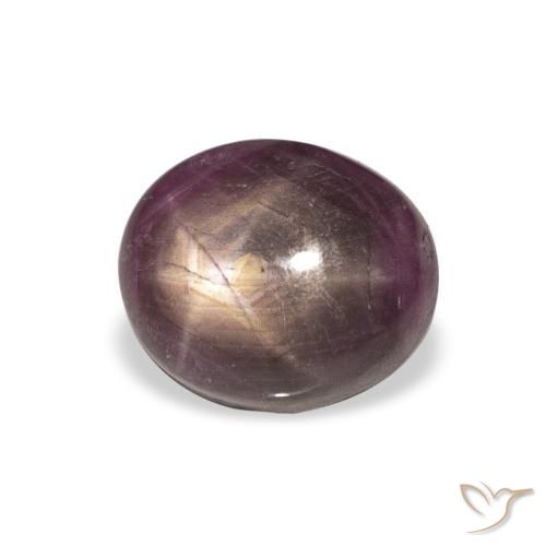 ياقوت نجمة Medium Dark-Purple طبيعي، بيضوي، 6.28 قيراط، غير شفاف