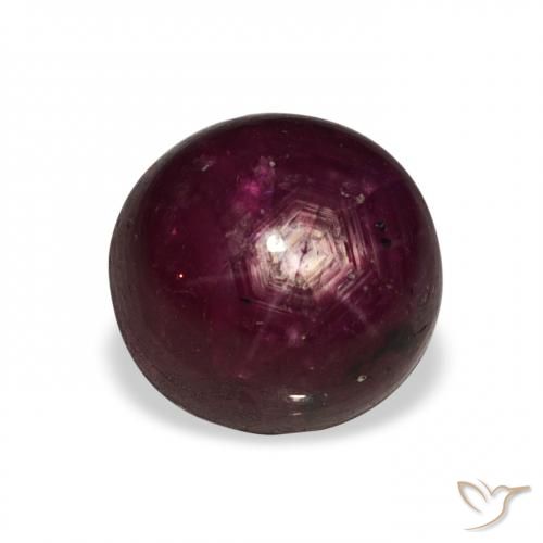 6.02ct طبيعي احمر غامق ياقوت نجمة, دائري, غير شفاف
