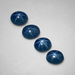 ياقوت أزرق نجمي طبيعي بلون أزرق، وزن ‎‎ قيراط، شكل شفاف، مقاس ‎5.2x4.2‎ مم