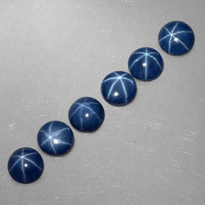 أحجار نجمة الياقوت أزرق طبيعية، قصة دائرى، غير شفاف، وزنها  قيراط