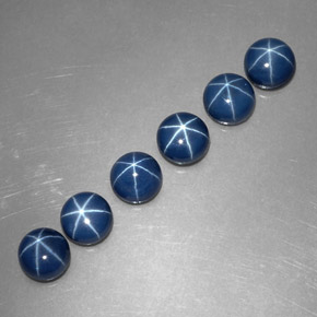 أحجار نجمة الياقوت أزرق طبيعية، قصة دائرى، غير شفاف، وزنها  قيراط