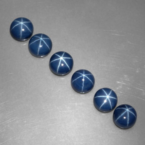 أحجار نجمة الياقوت أزرق طبيعية، قصة دائرى، غير شفاف، وزنها  قيراط