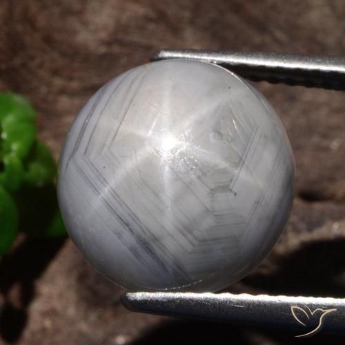 10.69ct طبيعي رمادى فاتح نجمة الياقوت, بيضوي, غير شفاف
