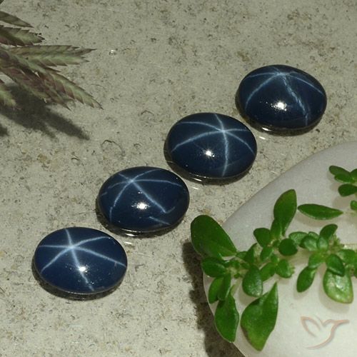 2.93ctw طبيعي أزرق بحرى غامق نجمة الياقوت, بيضوي, غير شفاف