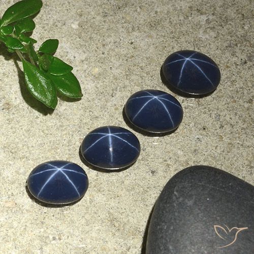 4.52ctw طبيعي أزرق بحرى غامق نجمة الياقوت, بيضوي, غير شفاف