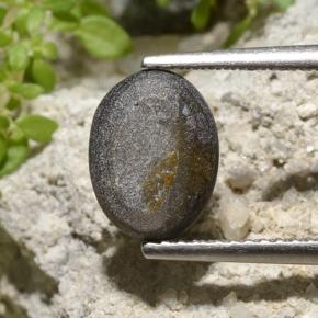 نجمة الياقوت أسود طبيعي، قصة بيضاوى، 3.33 قيراط، غير شفاف