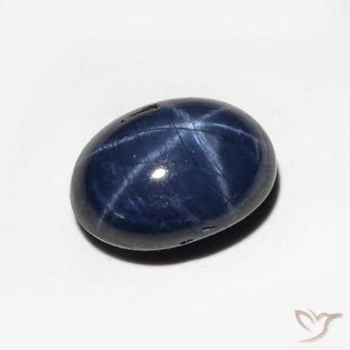 1.51ct طبيعي أزرق منتصف الليل نجمة الياقوت, بيضوي, غير شفاف
