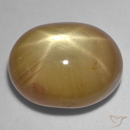 36.42ct طبيعي ذهبى برتقالى نجمة الياقوت, بيضوي, غير شفاف