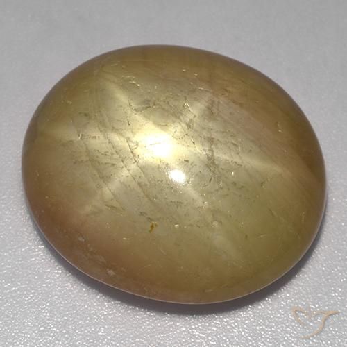 32.87ct طبيعي ذهبى برتقالى نجمة الياقوت, بيضوي, غير شفاف