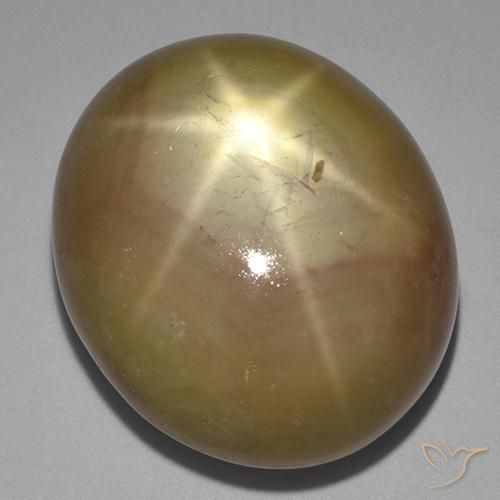 141.00ct طبيعي ذهبى برتقالى نجمة الياقوت, بيضوي, غير شفاف