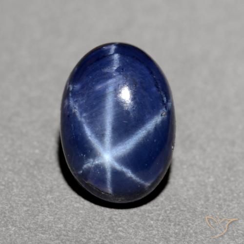 1.23ct طبيعي ازرق غامق نجمة الياقوت, بيضوي, غير شفاف