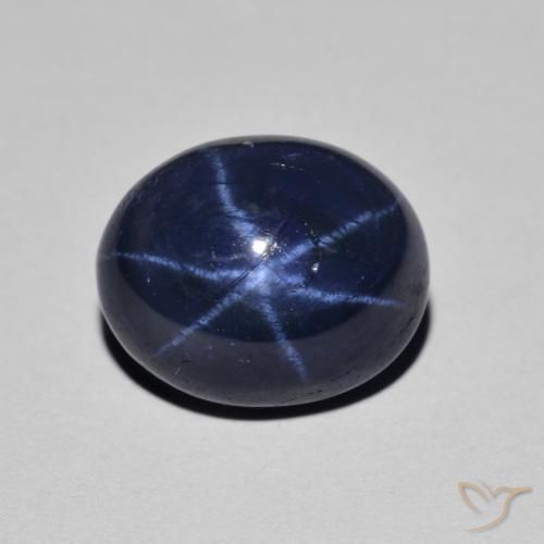 4.40ct طبيعي أزرق بحرى نجمة الياقوت, بيضوي, غير شفاف