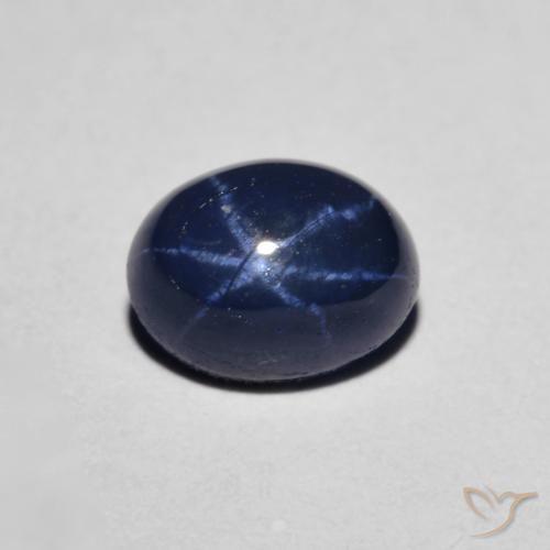 1.58ct طبيعي أزرق بحرى نجمة الياقوت, بيضوي, غير شفاف