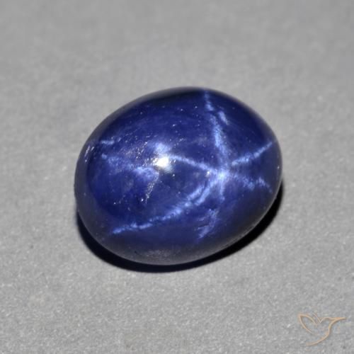 4.29ct طبيعي أزرق بحرى نجمة الياقوت, بيضوي, غير شفاف