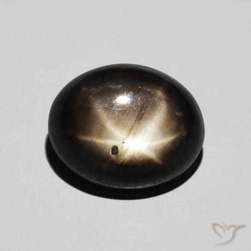 6.43ct طبيعي أسود نجمة الياقوت, بيضوي, غير شفاف