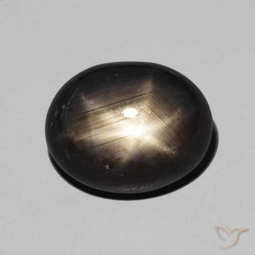7.18ct طبيعي أسود نجمة الياقوت, بيضوي, غير شفاف