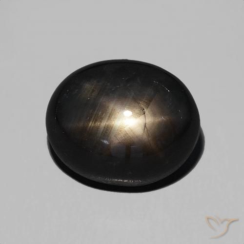 6.71ct طبيعي أسود نجمة الياقوت, بيضوي, غير شفاف