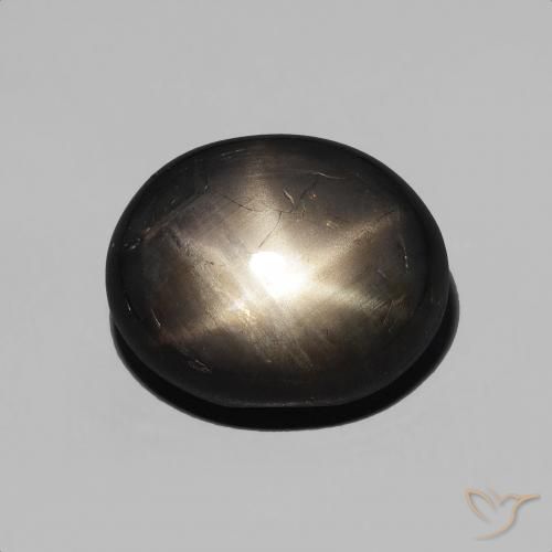 4.92ct طبيعي أسود نجمة الياقوت, بيضوي, غير شفاف