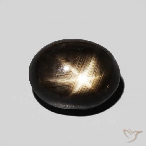 6.67ct طبيعي أسود نجمة الياقوت, بيضوي, غير شفاف