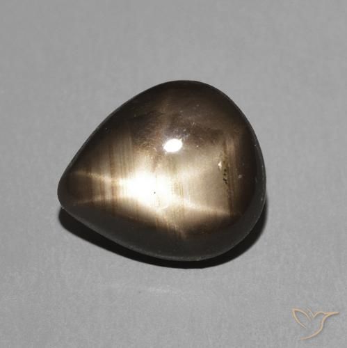 2.19ct طبيعي أسود نجمة الياقوت, شكل الكمثرى, غير شفاف