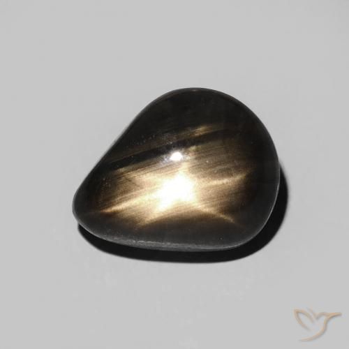 3.86ct طبيعي أسود نجمة الياقوت, شكل الكمثرى, غير شفاف