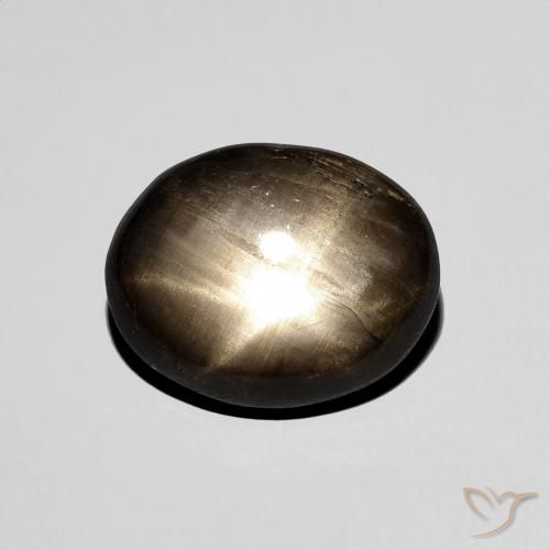 4.38ct طبيعي أسود نجمة الياقوت, بيضوي, غير شفاف
