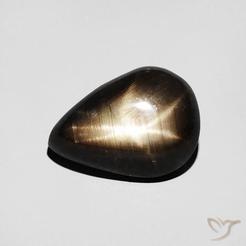 4.01ct طبيعي أسود نجمة الياقوت, شكل الكمثرى, غير شفاف