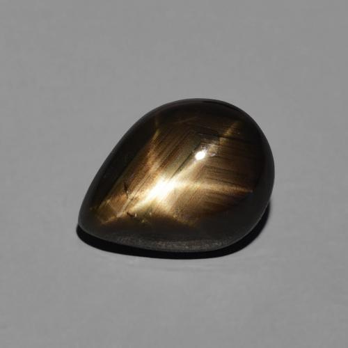 3.64ct طبيعي أسود نجمة الياقوت, شكل الكمثرى, غير شفاف