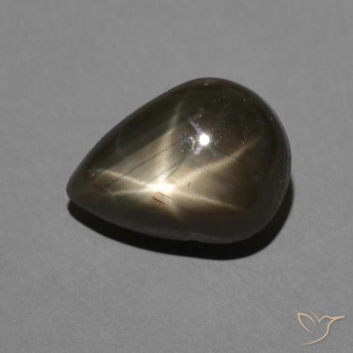 2.50ct طبيعي أسود نجمة الياقوت, شكل الكمثرى, غير شفاف