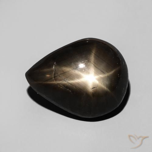 4.69ct طبيعي أسود نجمة الياقوت, شكل الكمثرى, غير شفاف