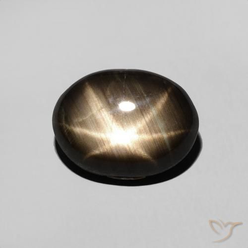 3.53ct طبيعي أسود نجمة الياقوت, بيضوي, غير شفاف