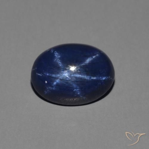 1.38ct طبيعي ازرق غامق نجمة الياقوت, بيضوي, غير شفاف