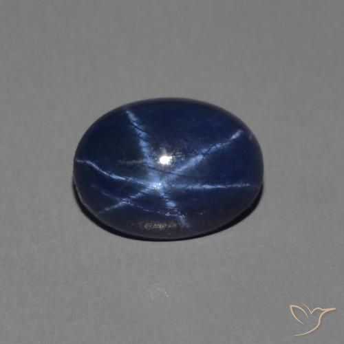 1.40ct طبيعي ازرق غامق نجمة الياقوت, بيضوي, غير شفاف