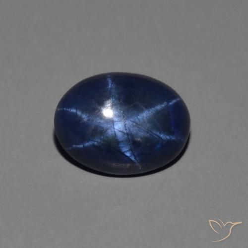 1.44ct طبيعي أزرق غامق نجمة الياقوت, بيضوي, غير شفاف
