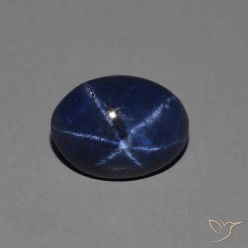1.48ct طبيعي ازرق غامق نجمة الياقوت, بيضوي, غير شفاف