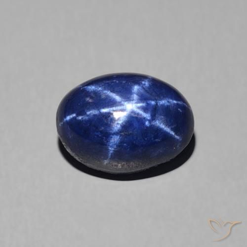 1.52ct طبيعي أزرق غامق نجمة الياقوت, بيضوي, غير شفاف