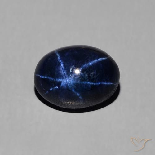 1.68ct طبيعي ازرق غامق نجمة الياقوت, بيضوي, غير شفاف
